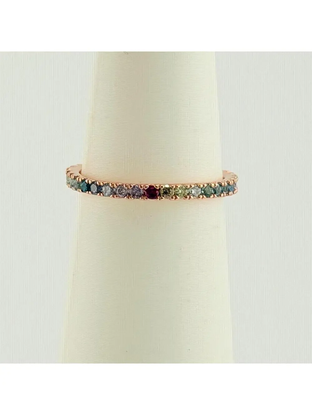 Bomb Party Dainty MHA Mental Health  Sz 6 (6.5 on Sizer) Rainbow Rose Gold